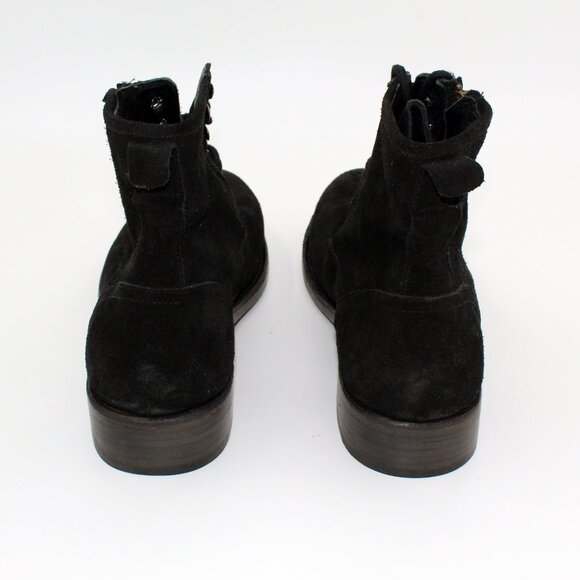 Men\'s Black Suede Leather Lace-Up Boots, Size 12 main image 5